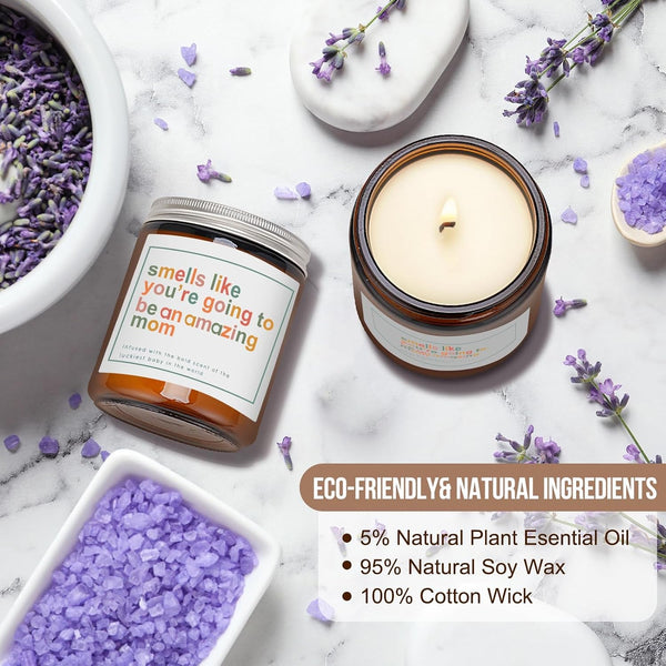 Mothers Day Gifts for Mom,New Mom Gifts,Gift for New Moms,Mothers Gift after Birth-7 OZ Lavender Soy Wax Candle6