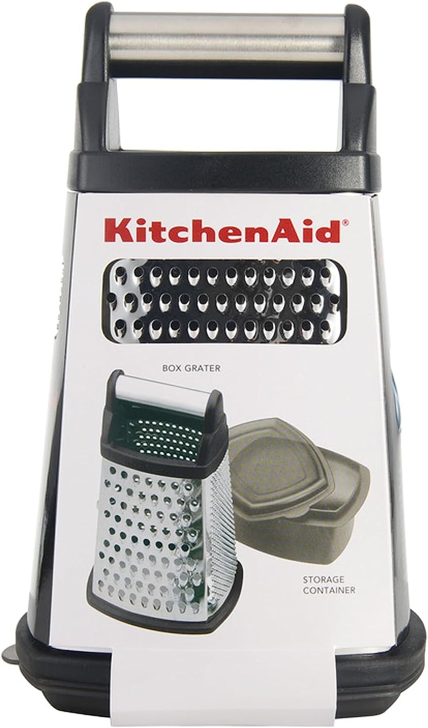 kitchenaid-gourmet-box-grater-with-detachable-measuring-container-and-lid-stainless-steel-coarse-medium-fine-grater-and-slicer-dishwasher-safe-black