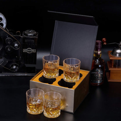 Old Fashioned Whiskey Glasses with Luxury Box - 10 Oz Rocks Barware for Scotch, Bourbon, Liquor and Cocktail Drinks - Set of 4 - Men Gift | Rocks Barware for Scotch, Bourbon, Liquor and Cocktail Drinks Set of 4 Men Gift7