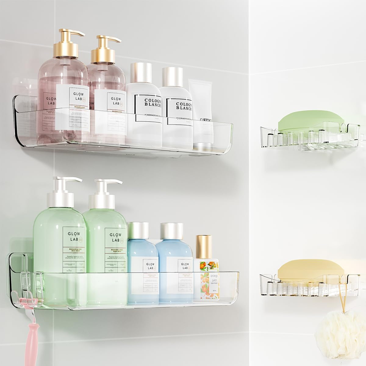crystal-clear-shower-caddy-with-soap-dish-adhesive-pads-2-pack