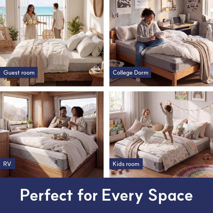 6 Inch Queen Mattress, Bamboo Cover Memory Foam Bed in a Box7