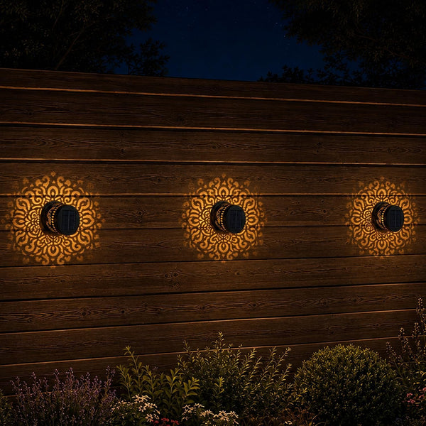 Decorative Solar Mandala Lights Outdoor Wall Decor Solar Powered Lantern1