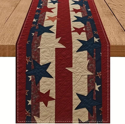 Independence Day Table Runner Red Patriotic 13X72 Inch , Linen 4Th of July Table Decoration ,Red White and Blue Patriotic Table Runners for Holiday Decor Dinging ,Party ,Kitchen1