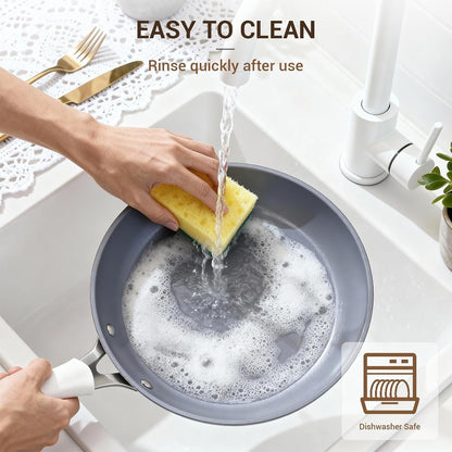 15-Piece Ribbed Ceramic Cookware Set, Pots and Pans Set Non Stick, Induction Ready, Healthy Non Toxic Kitchen Cooking Set Pfas/Pfoa/Ptfe-Free, Silicone-Wrapped Stay-Cool Handle4