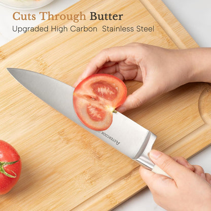 Knife Set, Kitchen Knife Set with Block 14-Piece Full Tang Stainless Steel Knives with Sharpener Dishwasher Safe and Anti-Slip Ergonomic Handle Utensils Set2