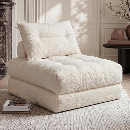 3-In-1 Folding Sofa Bed, Convertible Sleeper Chair Bed, Beige1