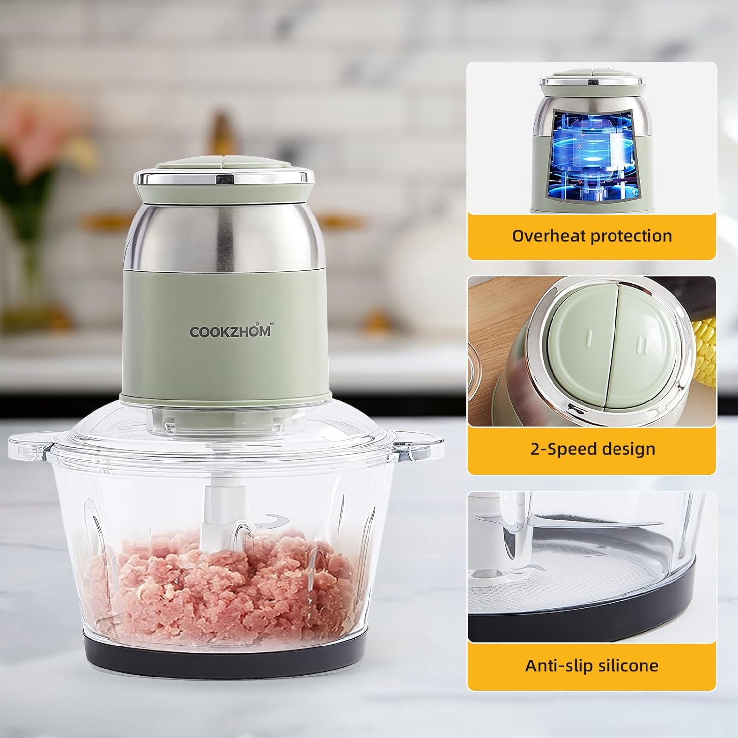 green-food-processor-500w-electric-meat-grinder-with-8-cup-glass-bowl-and-4-sharp-blades-food-chopper-vegetable-chopper-for-home-use-meat-processor-vegetables-fruits-and-nuts