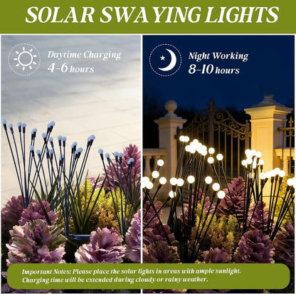 10 Packs Solar Garden Firefly Lights Outdoor9