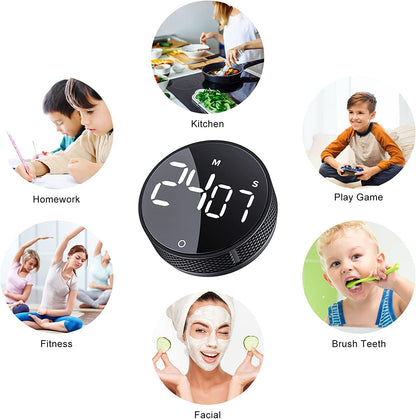 Digital Kitchen Timers, Visual Timers Large LED Display Magnetic Countdown Countup Timer for Classroom Cooking Fitness Baking Studying Teaching, Easy for Kids and Seniors Black6
