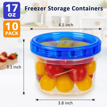 10 Pack 17Oz Small Freezer Food Storage Containers with Twist Top Lids2