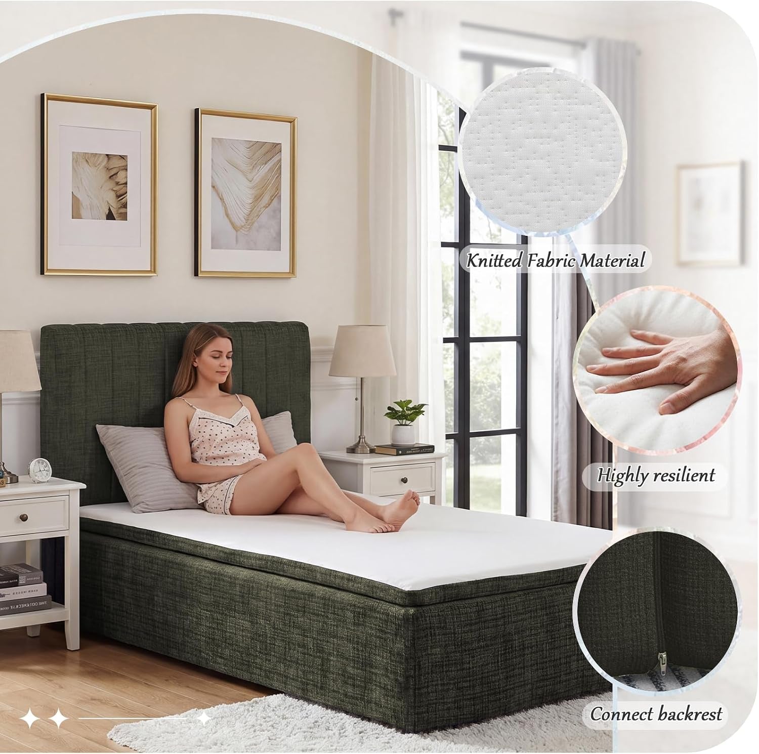 king-compression-bed-boneless-bed-frame-with-mattress-and-headboard
