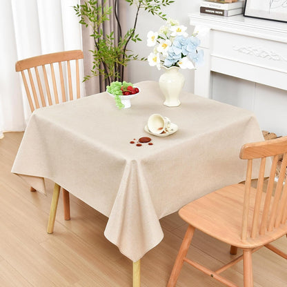 Square Tablecloth 54 X 54 Inches Faux Linen Water Resistant1