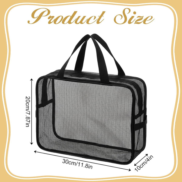 Mesh Shower Caddy Bag, Portable Toiletry Organizer with Zipper, Large Capacity Quick Dry Tote for Bathroom Gym Travel Camping Swimming2