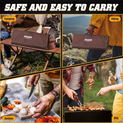7 PCS Butcher Knife Set for Meat Cutting with Roll Bag, Gifts for Men3