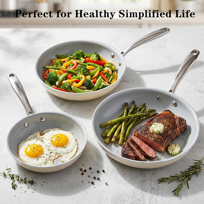 Nonstick Frying Pans Ceramic Skillet: 8Inches Non Stick Egg Fry Pan - PFOA PTFE PFAS Free7