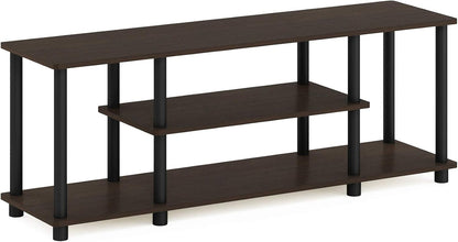 Turn-N-Tube No Tools 3D 3-Tier Entertainment TV Stand up to 50 Inch TV, round Tubes, Dark Brown / Black | for TV up to 50 Inch, Open Frame Rectangular Entertainment Center with Storage Shelf, TV Console, for Living Room, Bedroom4