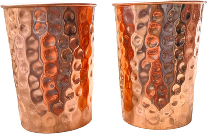 Set of 2 Hammmered Pure Copper Cups for Drinking Water Glasses Tumblers Glass for Ayurveda Health Benefits5