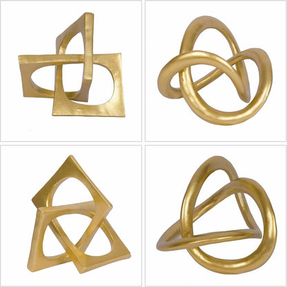 Modern Geometric round Sculpture Gold Knot Statue Decor Tabletop Sculpture and Figurines round Decorative Ornaments Knick Knacks Home Decor for Shelves Coffee Table Bookshelf Decoration Gifts7