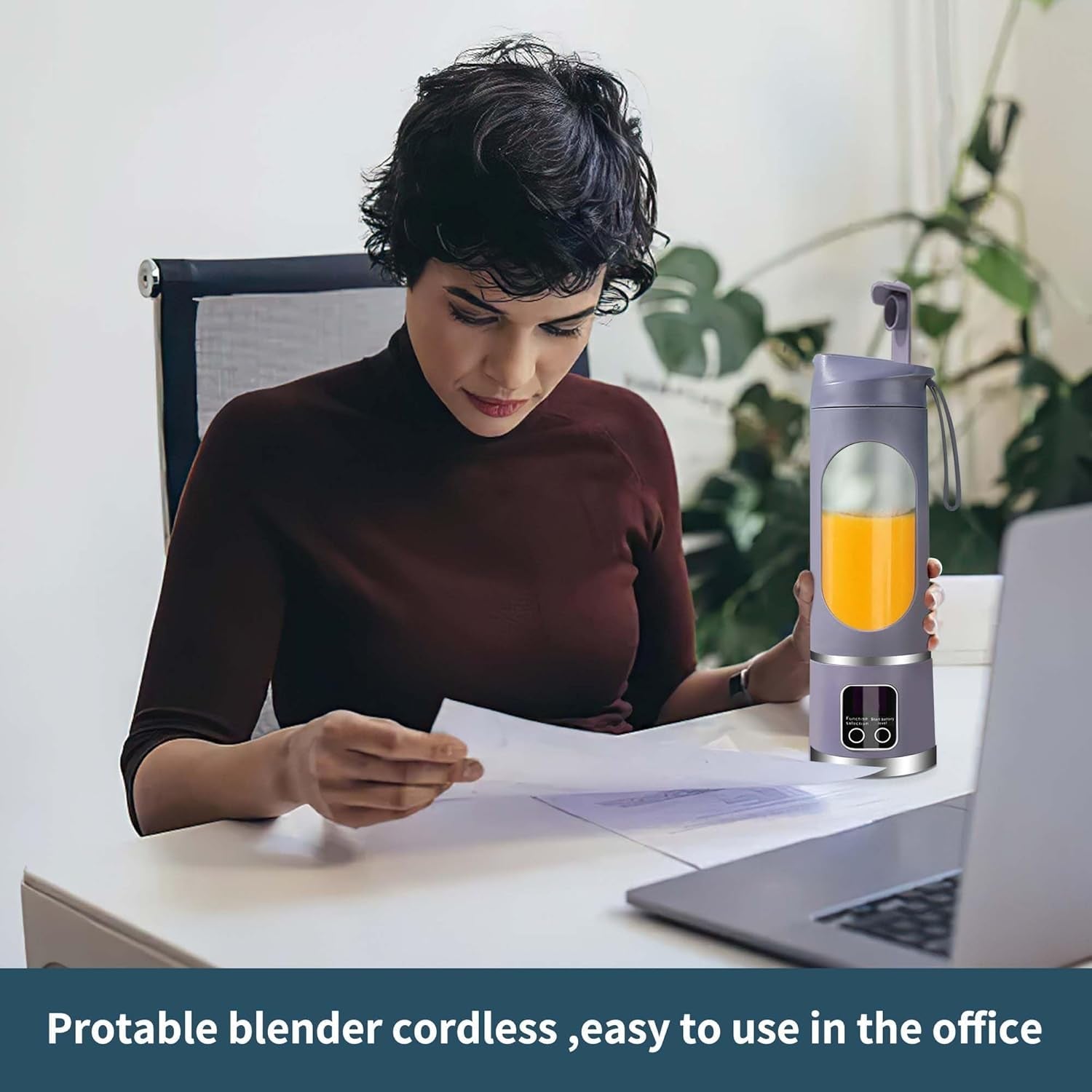 portable-blender-cordless-usb-c-rechargeable-15oz-juicer-cup-purple-personal-compact-travel-fresh-juice-self-cleaning-leakproof-lid-smart-display-12-blades-with-strong-blending-shakes-smoothies