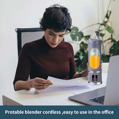 Portable Blender Cordless USB-C Rechargeable 15OZ Juicer Cup Purple | Personal Compact Travel Fresh Juice Self-Cleaning Leakproof Lid Smart Display 12 Blades with Strong Blending Shakes Smoothies4