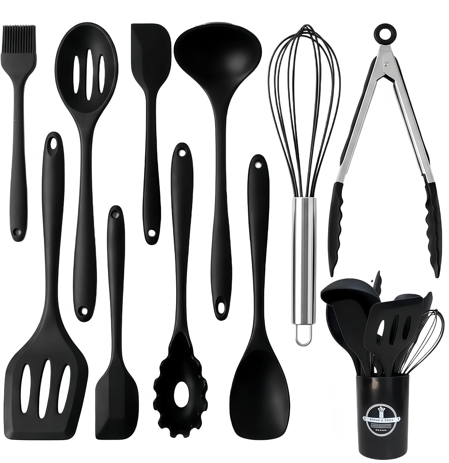 silicone-kitchen-utensils-set-10-pcs-cooking-kitchen-utensils-set-nonstick-kitchen-utensils-446-f-heat-resistant-cookware-kitchen-tools-of-spoon-brush-whisk-spatula-turner-tongsblack