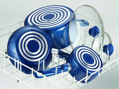 B037SE64 B037SE Excite Proglide Nonstick Thermo-Spot Heat Indicator Dishwasher Oven Safe Cookware Set, 14-Piece, Blue4