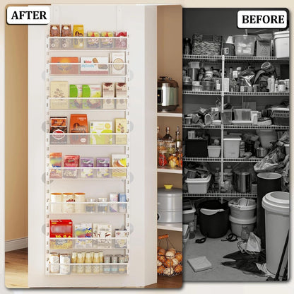 8-Tier Adjustable over the Door Pantry Organizer with Metal Mesh Baskets7