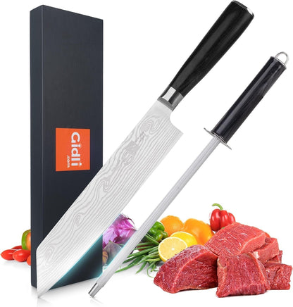 8 Inch Chef Knife Set with Diamond Sharpener - Sharp Kitchen Knife1
