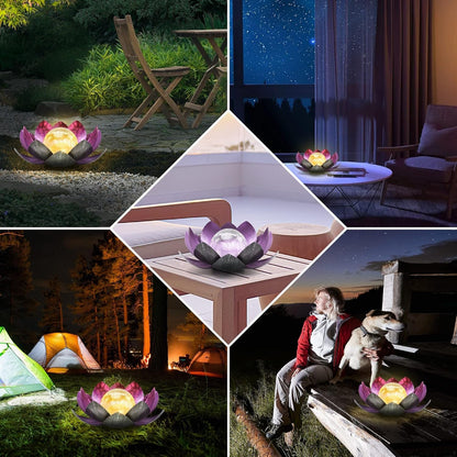 Solar Light Outdoor, Metal Glass Decorative Waterproof Garden Light LED Solar Flower Lights for Patio, Lawn,Walkway,Tabletop,Ground (Purple)7