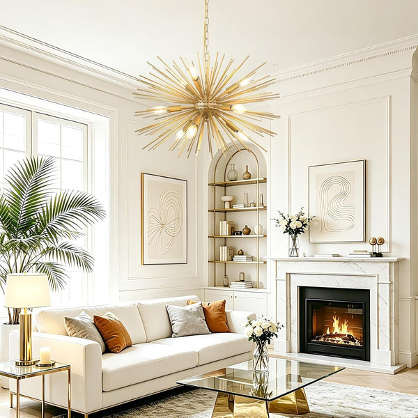 24In 9-Lights Gold Sputnik Chandelier Mid-Century Modern Starburst2