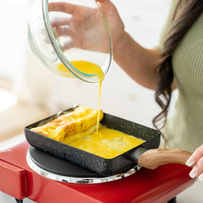 Oleex Tamagoyaki Pan Set – Japanese Omelette Pan with Kitchen Cooking Tools like Musubi Mold, Spatula & Other Omelet Accessories – Multifunctional Pfoa-Free Nonstick Square Frying Pan – 5X7 Inches4