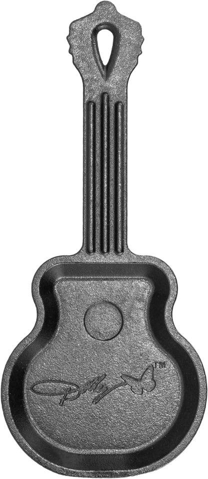 Dolly Parton Mini Cast Iron Guitar Skillet, 4.5 Inches | Collector'S Mini Rockstar Cast Iron Guitar Skillet by Dolly Parton for Single Serve or Decorative Display1