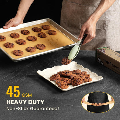 Unbleached 15In X 210Ft Parchment Paper Roll for Baking- 262 Sq.Ft with Built-In Metal Cutter, Non-Stick & 450°F Safe for Baking,Cooking, Air Fryer, Grilling, Meal Prep3
