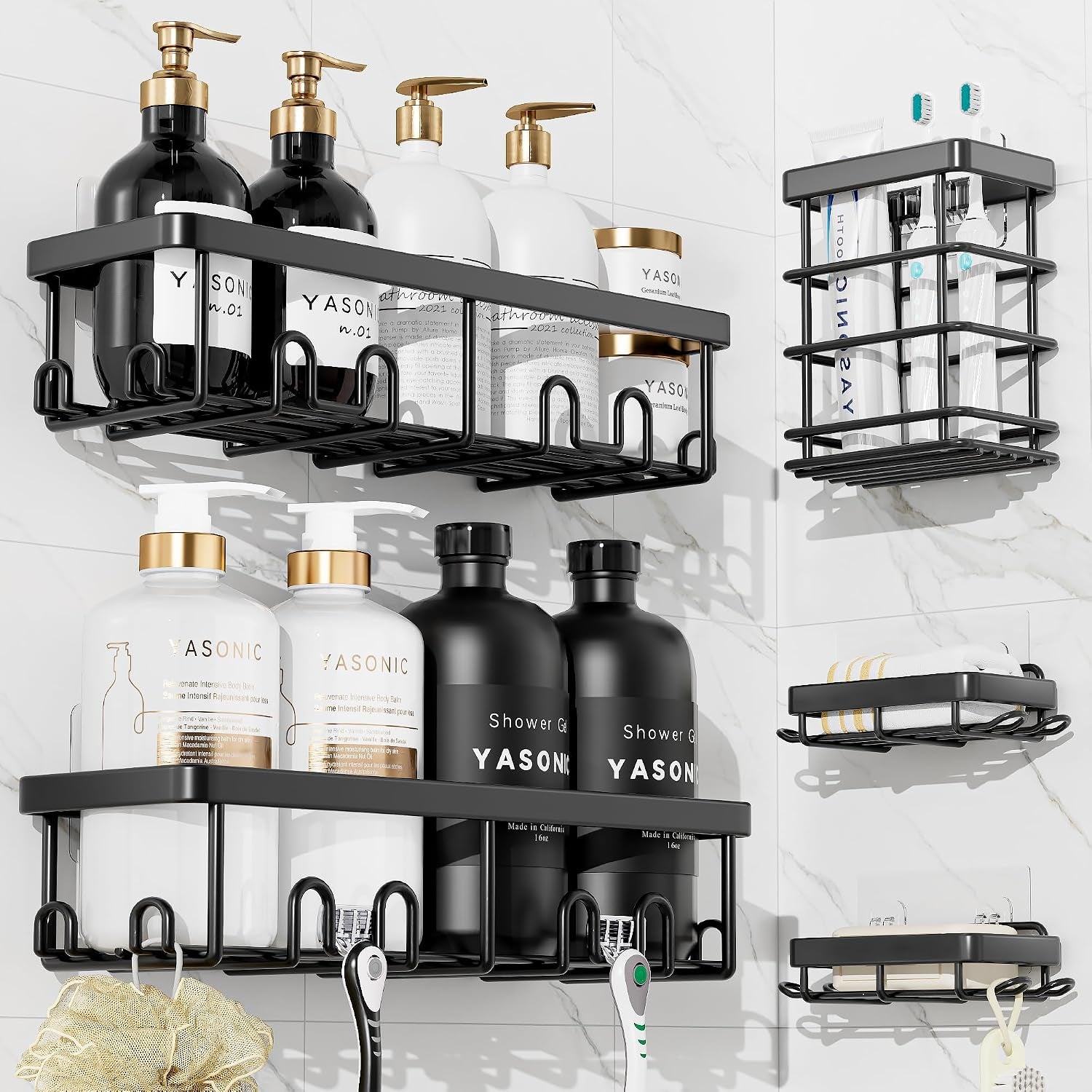 shower-caddy-adhesive-rustproof-shower-organizer-wall-shower-rack