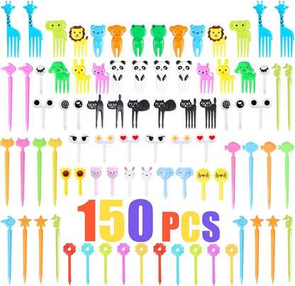 150PCS Animal Food Picks for Kids, Cute Cartoon Bento Lunch Box Accessories | Fun Kids Food Picks, Reusable Fruit Toothpicks, Kids Lunchbox Accessories Decorations for Toddlers, Boys & Girls, Bpa-Free8