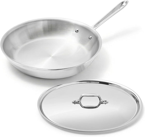 All-Clad D3® Stainless Steel 10 Inch Frying Pan Covered- Made in the USA- the Original Bonded Professional Cookware- Oven Safe & Induction Compatible1