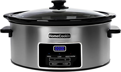 8-Quart Digital Programmable Slow Cooker with Timer - Small Kitchen Appliance for Family Dinners - Serves 10+ People - Heat Settings: Keep Warm, Low and High1