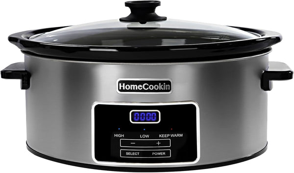 8-Quart Digital Programmable Slow Cooker with Timer - Small Kitchen Appliance for Family Dinners - Serves 10+ People - Heat Settings: Keep Warm, Low and High1