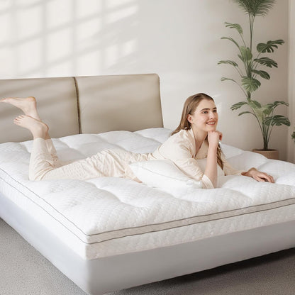 Dual Layer 3 Inch Memory Foam Mattress Topper Twin XL Size, 2 Inch Cooling Gel Memory Foam plus 1 Inch Pillow Top Mattress Pad Cover, with 8-21 Inch Deep Pocket2