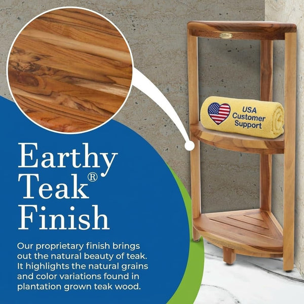 3-Tier Waterproof Teak Shower Shelf for Bathroom Storage7