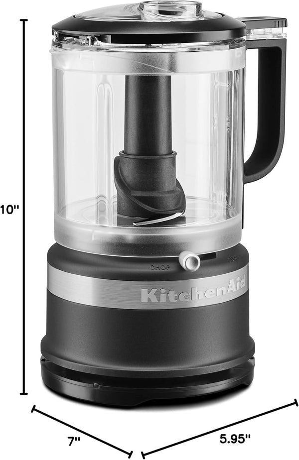 Kitchenaid 5 Cup Food Chopper KFC0516BM, Matte Black | Precisely Chops or Purees, Whisk Accessory for Fast Whipping, Two Speeds plus Pulse, Stainless Multi-Purpose Blade4