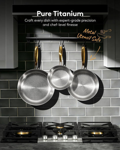 Titanium Pans for Cooking, Ø12In with Lid, Au Grantin Pan | Hammered Chef-Grade Design | Pfas/Pfoa/Ptfe-Free | Induction, Dishwasher & Oven-Safe7