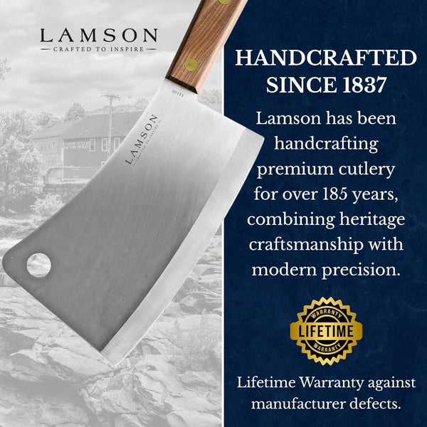 Meat Cleaver, 7.25 in High Carbon Steel Bone Knife, Walnut5