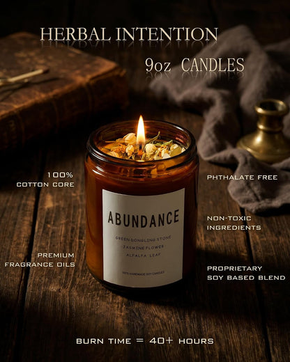 Natural Crystal Candle,Abundance, Crystal Ritual, Spiritual, Money Prosperity, Candle Spell.(Abundance)5
