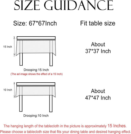 Designer Linen Square Tablecloth,67"X67"-Suqing A7