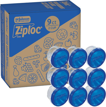Ziploc Twist N Loc Food Storage Containers, Leak Resistant Design, Small Round, 9 Count1