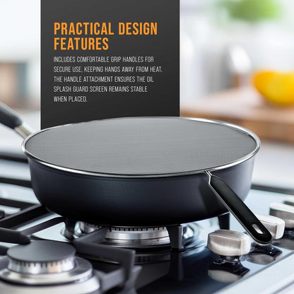 4-Piece Stainless Steel Splatter Guard Set (13", 11.5", 10",8”) Fine Mesh Cover, Grease & Oil, Splatter Screen for Frying Pan, Cooking Pots, with Comfort Grip Handles4