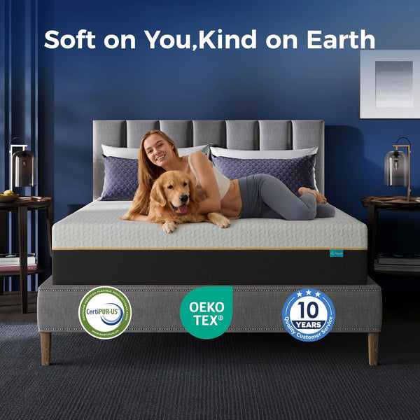 14 Inch Queen Mattress Cooling Gel Foam, 7 Zone Spring Support, Firm9