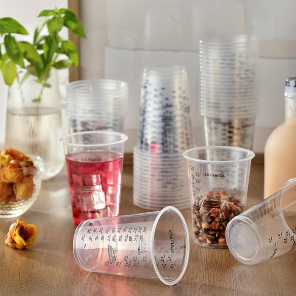 50PCS Resin Epoxy Mixing Cups,  8Oz Clear Plastic Paint Measuring Cups with 50Pcs Wooden Stirring Sticks for Epoxy Resins, Mixing Paint, Pigments, Resins6