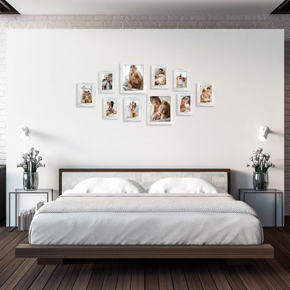 Collage Picture Frames Set of 10, Wall Decor for Mounting or Tabletop Display, Family Photo Gallery Frame Set - Multi Sizes Including Two 8X10, Four 5X7, Four 4X6, HD Glass, Rustic Wood2